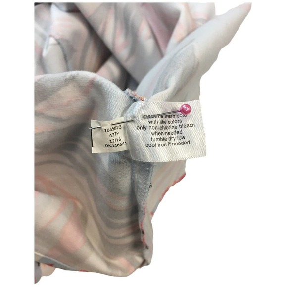 Lane Bryant Tropical V Neck Brush Stroke Sleeveless Belted Dress Light Blue 24 - Picture 11 of 13